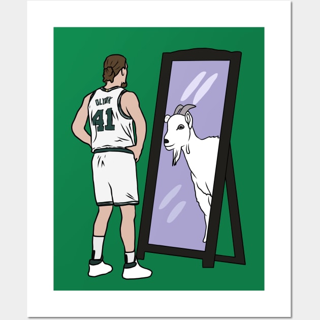 Kelly Olynyk Mirror GOAT (Celtics) Wall Art by rattraptees